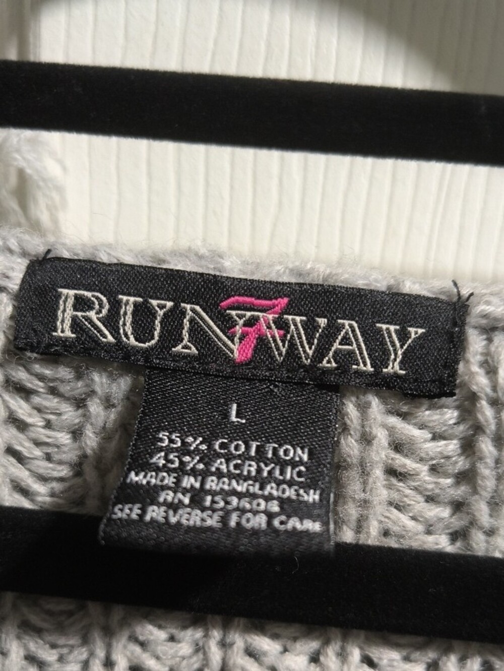 Runway Distressed Waffle Knit Crewneck Sweater - Light Gray - Picture 2 of 3